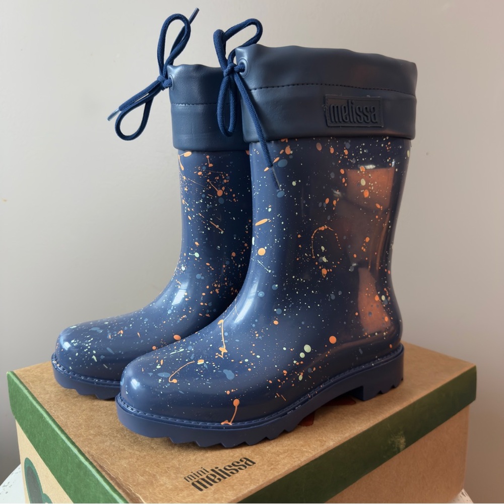 New MINI MELISSA Kids Rain/Snow Boots II Blue - Size 3